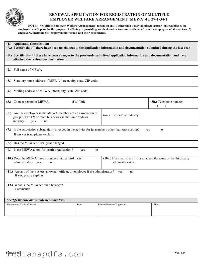 Blank Indiana M400 PDF Template