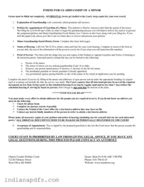 Blank Guardianship Indiana PDF Template