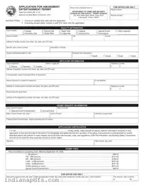 Blank Indiana Entertainment Permit PDF Template