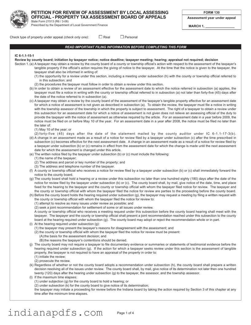Blank State Of Indiana 130 Short PDF Template
